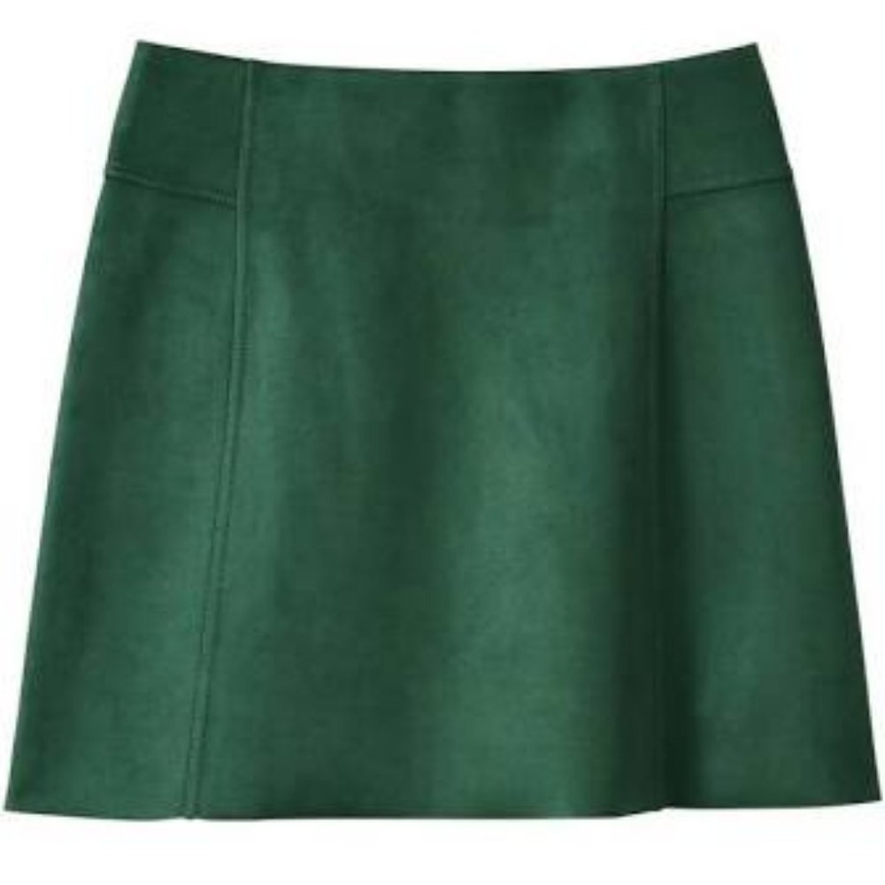 NWT Joe Fresh Green Suede Mini Skirt - Sz M